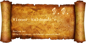 Viener Valdemár névjegykártya